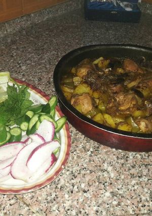 صورة لوصفة صينية جاج مع بطاطا..ع طريقتي 😄😄
