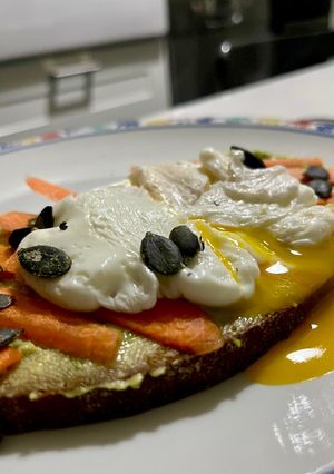 A picture of You'll Never Forget Your First Poached Egg!! 🍳🥑👔.