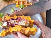 A picture of waffle breakfast