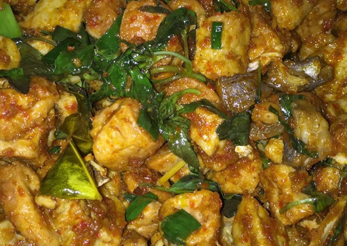 Otak-otak dan ikan asin jambal balado kemangi