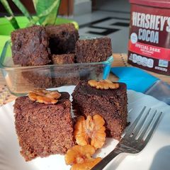 Chocolate Walnut Eggless Brownies A picture of Chocolate Walnut Eggless Brownies.