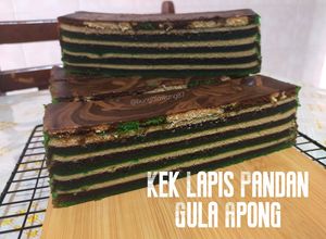 Gambar Kek lapis pandan gula apong