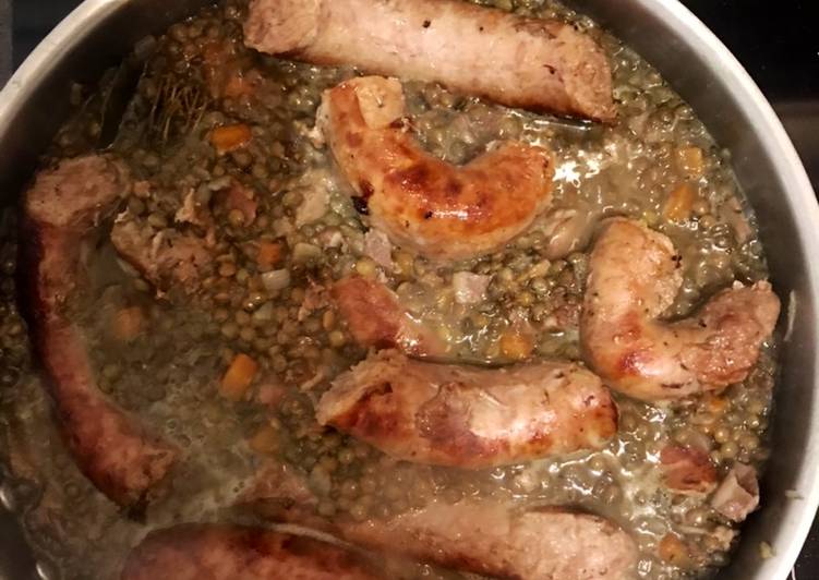 Manière simple pour faire Favoris Lentilles saucisses de Toulouse