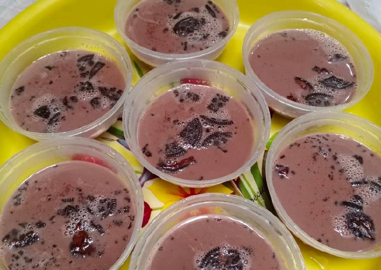 Puding coklat oreo silky