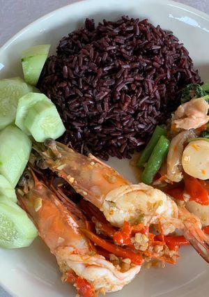รูปของ กุ้งพริกกระเทียมย่างกะทะ