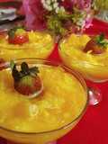 Orange custard rice kheer