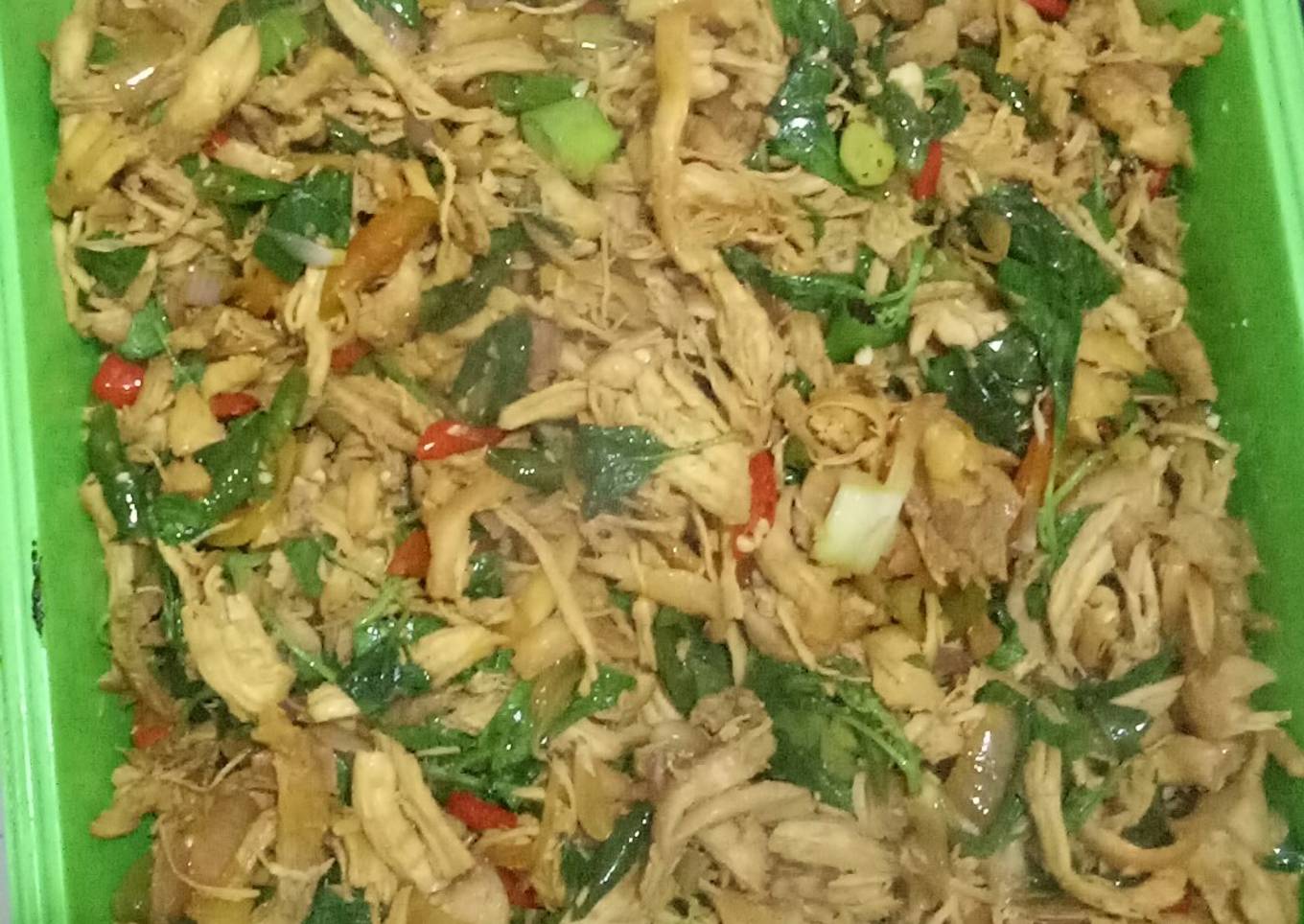 Tumis pedas Ayam suir kemangi