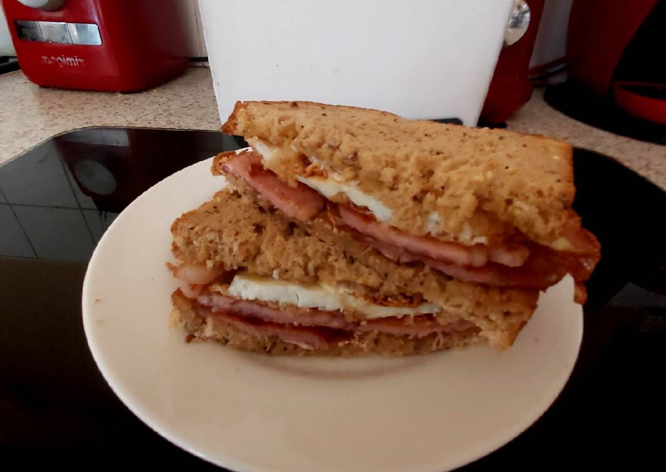 My Lovely Bacon and fried Egg Toasted Sandwich ðŸ¥°