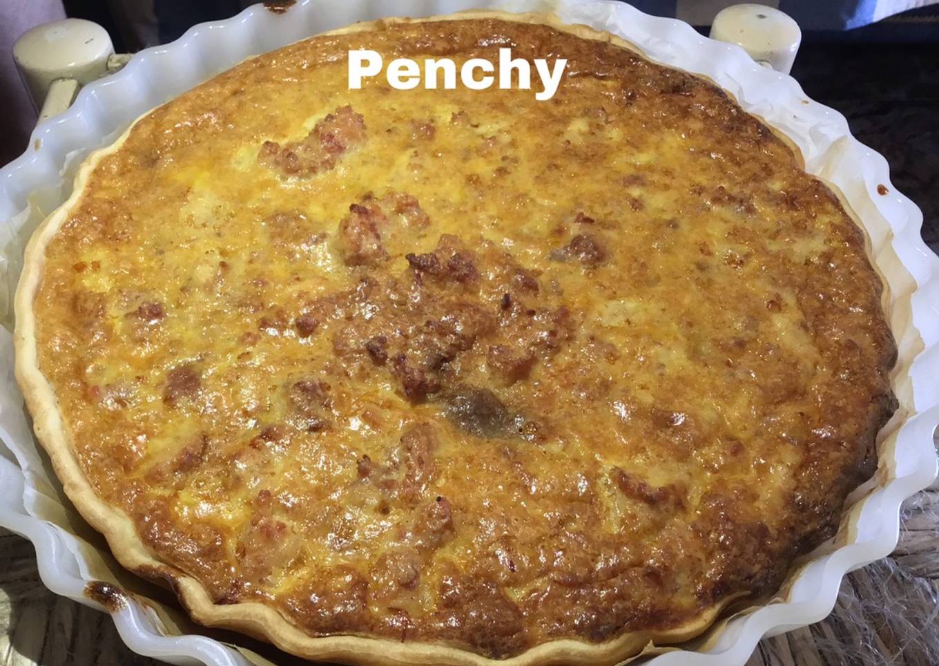 Pastel de pollo, bacon, y jamón York al curry de Madras