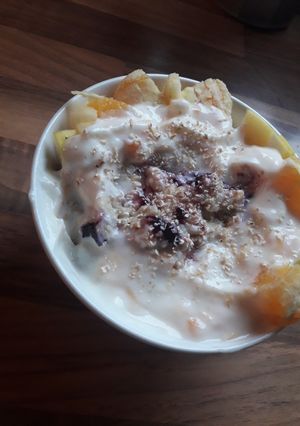 Una foto de Gachas de avena con frutas