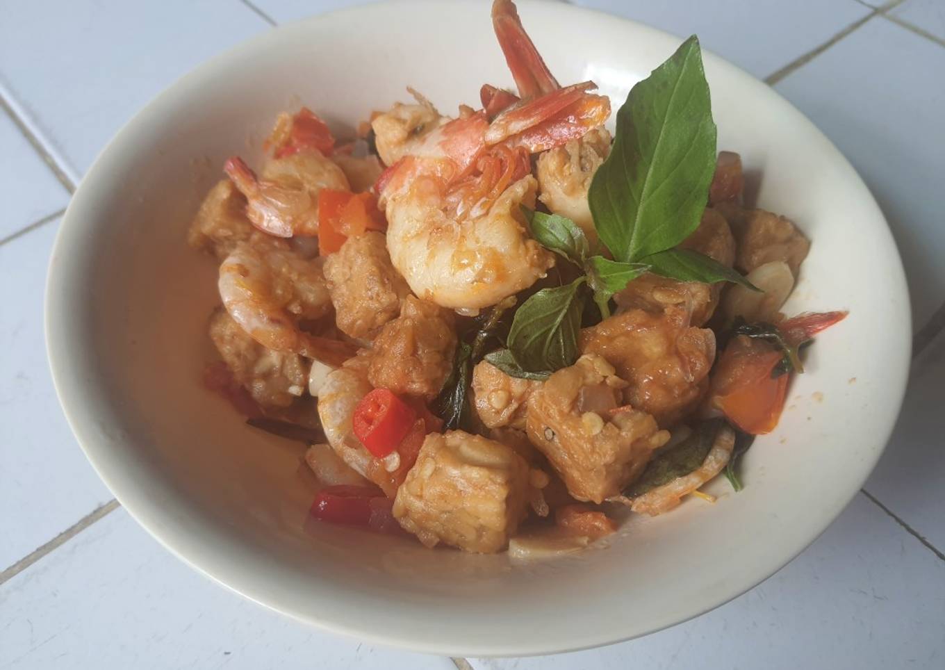 Udang sambal iris
