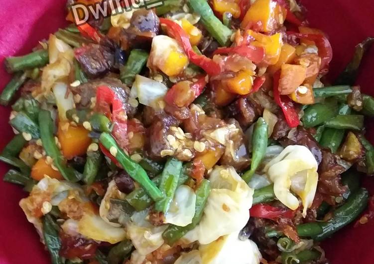Resep Daging kambing tumis pedas Lezat