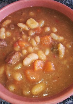 Una foto de Guiso de porotos tranqui