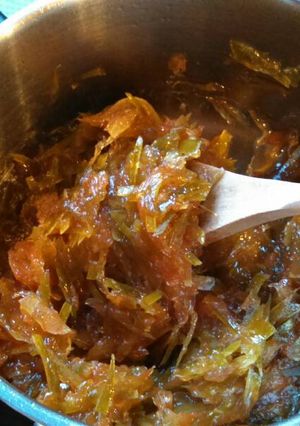 A picture of Honey Rock sugar Pomelo Jam (great for autumn) 蜂蜜冰糖柚子膏.