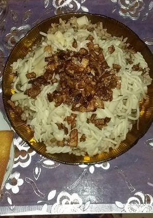 صورة لوصفة الكشري المصري على اصوله 💚💙