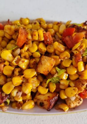 A picture of Corn paneer chat.