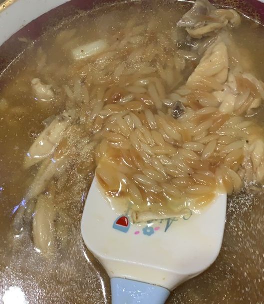 A picture of Egyptian Orzo Soup.