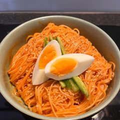 A picture of Bibim-Guksu (Korean Mixed Noodles).