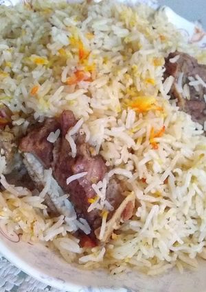 A picture of Beef pulao 🍽️.