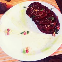 A picture of Potato Beetroot Mini pancakes.