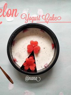 Hình của món Bánh Yogurt Pudding dưa hấu.