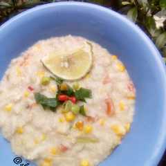 A picture of Bubur Oatmeal Ayam.