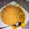 Jollof rice with chicken pepper sp