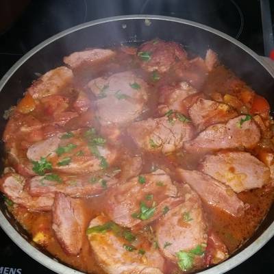 Lomito de cerdo ahumado con salsa picante Receta de Mirta Moro- Cookpad