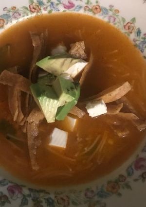 Una foto de Sopa huasteca de fideos