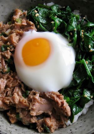 A picture of Tuna Spinach Rice Bowl.