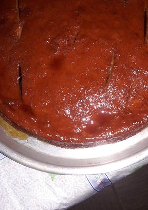 Una foto de Budín de pan con Manzanas