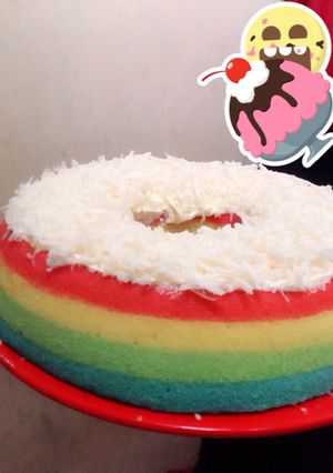 Foto resep Rainbow cake kukus
