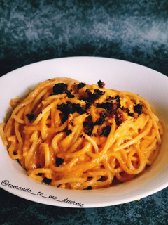 Una foto de Espagueti carbonara de sobrasada