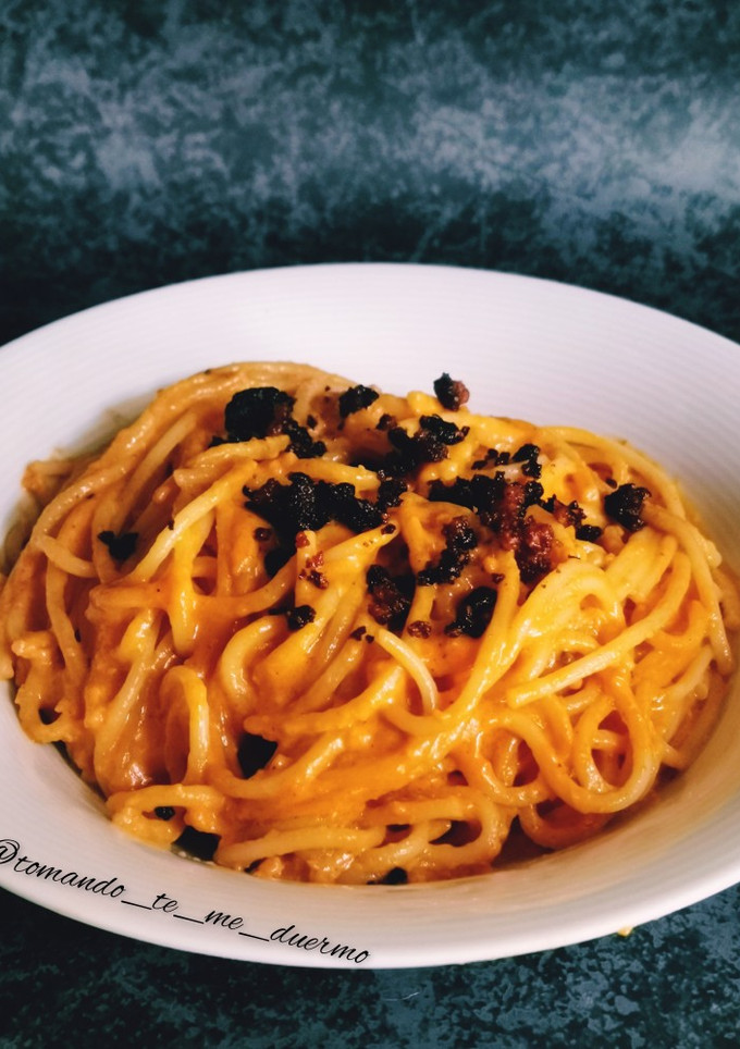 Una foto de Espagueti carbonara de sobrasada