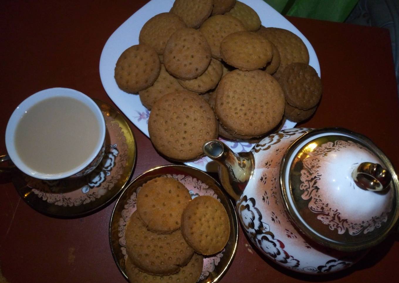 Homemade Ginger Digestive biscuits with tea masala