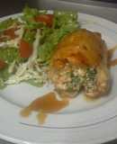 Pollo relleno de ricota, espinaca y nueces
