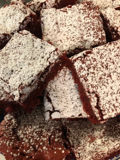A picture of Red Velvet Mocha Brownies.