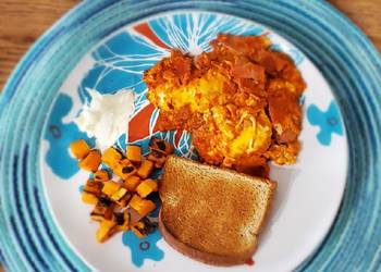 Ultimate, Prepare Marinara poached eggs with sweet potatoes Yummy