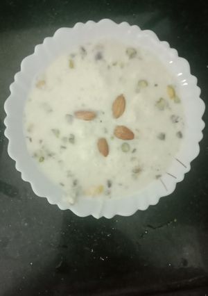 A picture of Chanar payesh Paneer kheer.