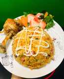 Cơm rang kim chi + đùi gà chiên 🍚🍗