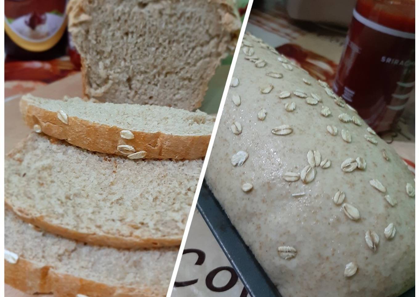 Resep roti tawar gandum & oat