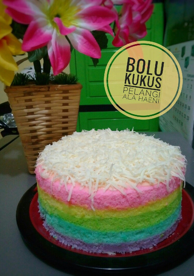 Foto resep 🍰Bolu Kukus Pelangi Lembut 2 Telur🌈