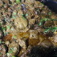 A picture of Bhuni wi beef kaleji or dil.
