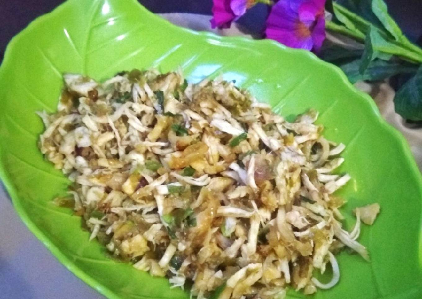 Ayam Suwir Bumbu Dasar Hijau