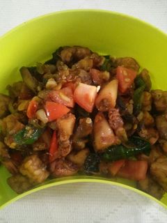 Foto resep Tumis asin cumi, tempe dan jamur pedas