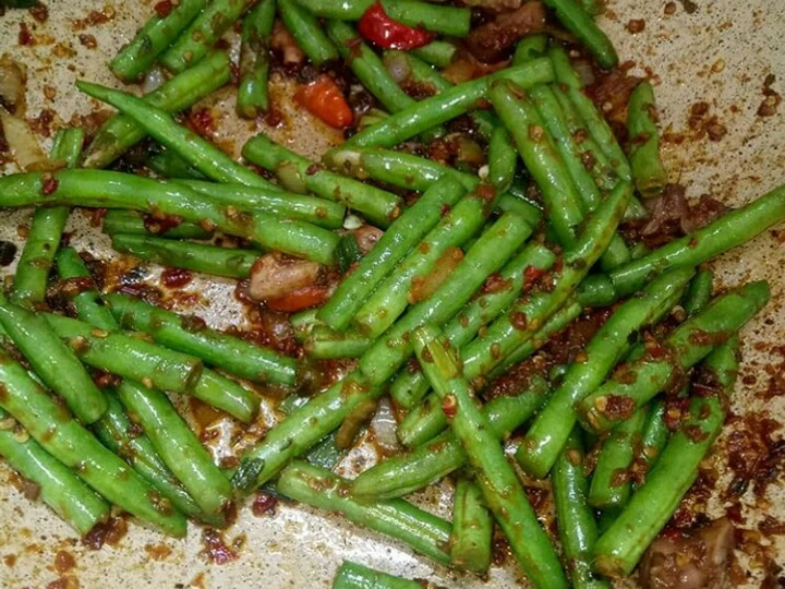 Cara Mudah Menyiapkan Resep  Buncis tumis balacan dicampur daging cincang yang Lezat Sekali, Sempurna