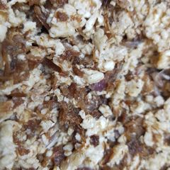 A picture of Egg and Meat floss samosa filling (حشوة سمبوسة بالبيض وخيوط اللحم المحمرة).