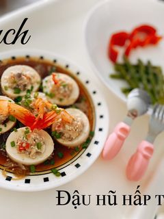 Hình của món Đậu hũ hấp tôm - ăn dặm.