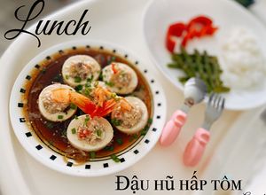 Hình của món Đậu hũ hấp tôm - ăn dặm.
