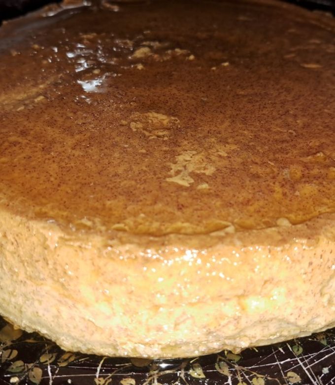Una foto de Flan de banana